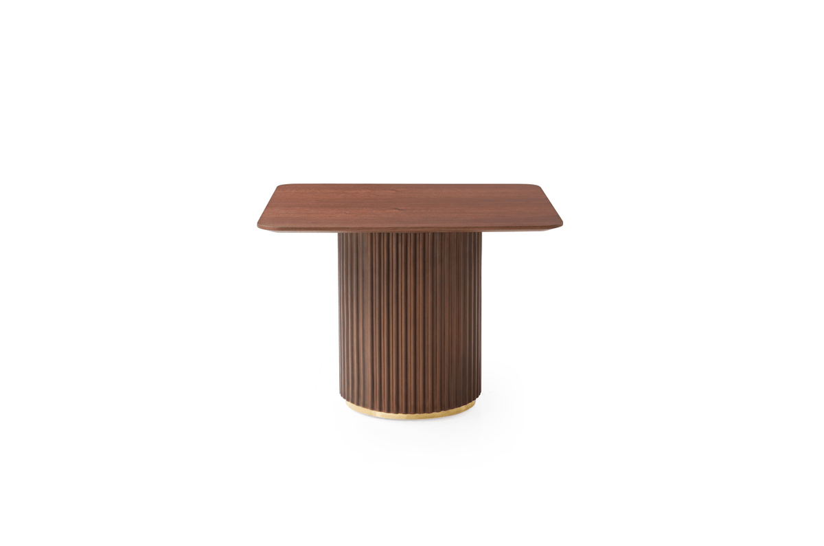 Tommy Franks Living Lantine Side Table - Walnut & Brass House of Isabella UK