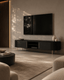 Tommy Franks Living Lantine TV Unit - Black Oak & Brass House of Isabella UK