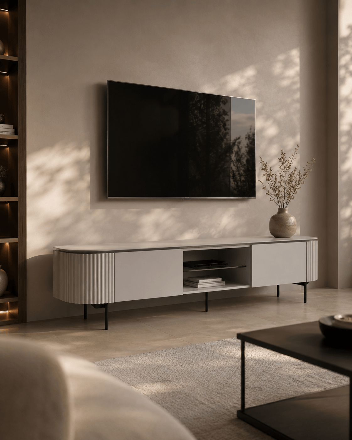 Tommy Franks Living Lantine TV Unit - Matte Light Grey House of Isabella UK