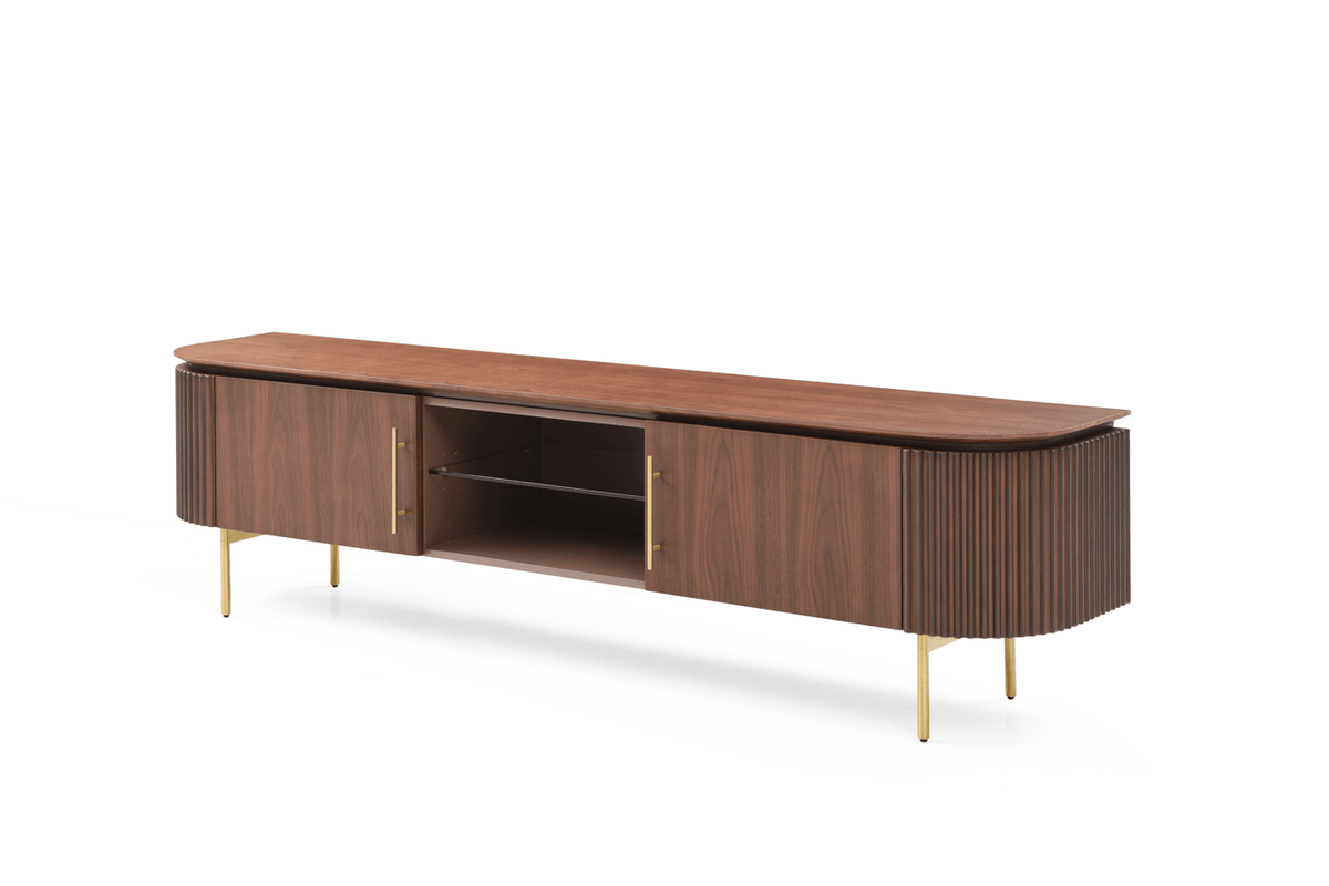 Lantine TV Unit - Walnut & Brass.
