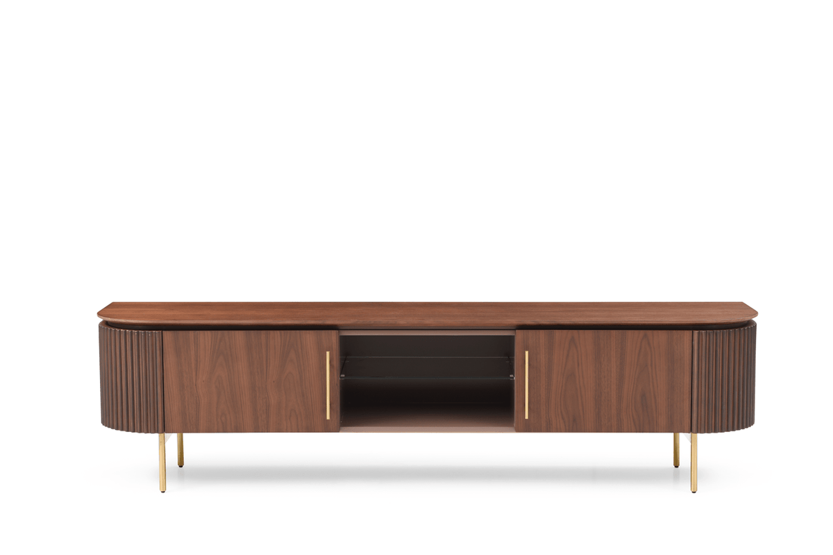 Lantine TV Unit - Walnut & Brass.