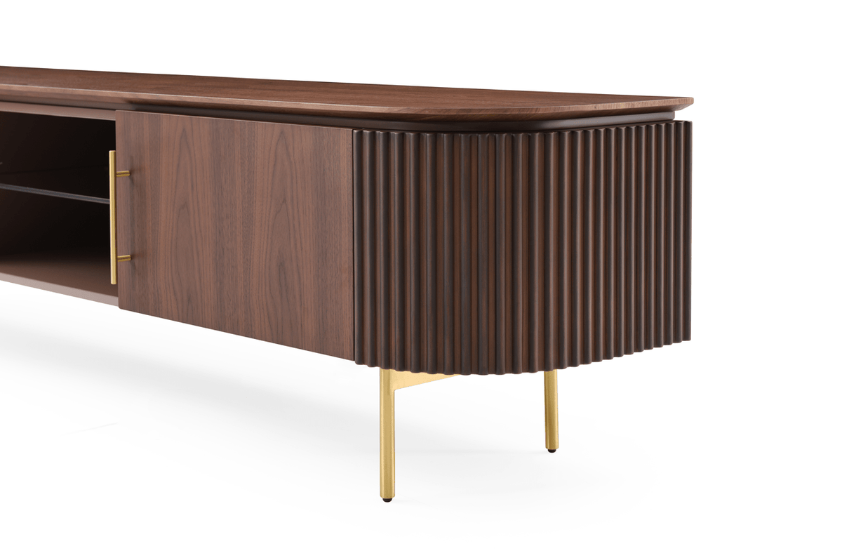 Lantine TV Unit - Walnut & Brass.