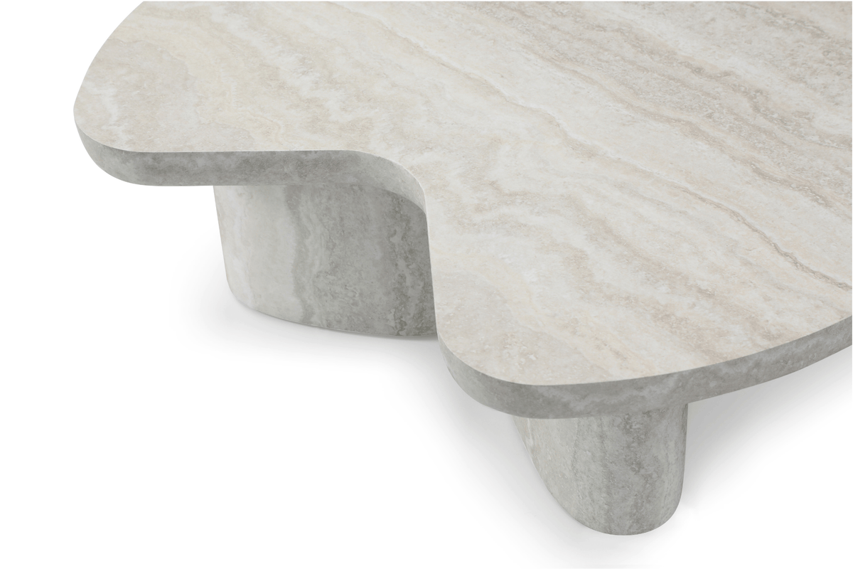 Tommy Franks Living Lilac Coffee Table - Faux Travertine House of Isabella UK