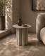 Tommy Franks Living Moon Side Table - Matte Beige House of Isabella UK
