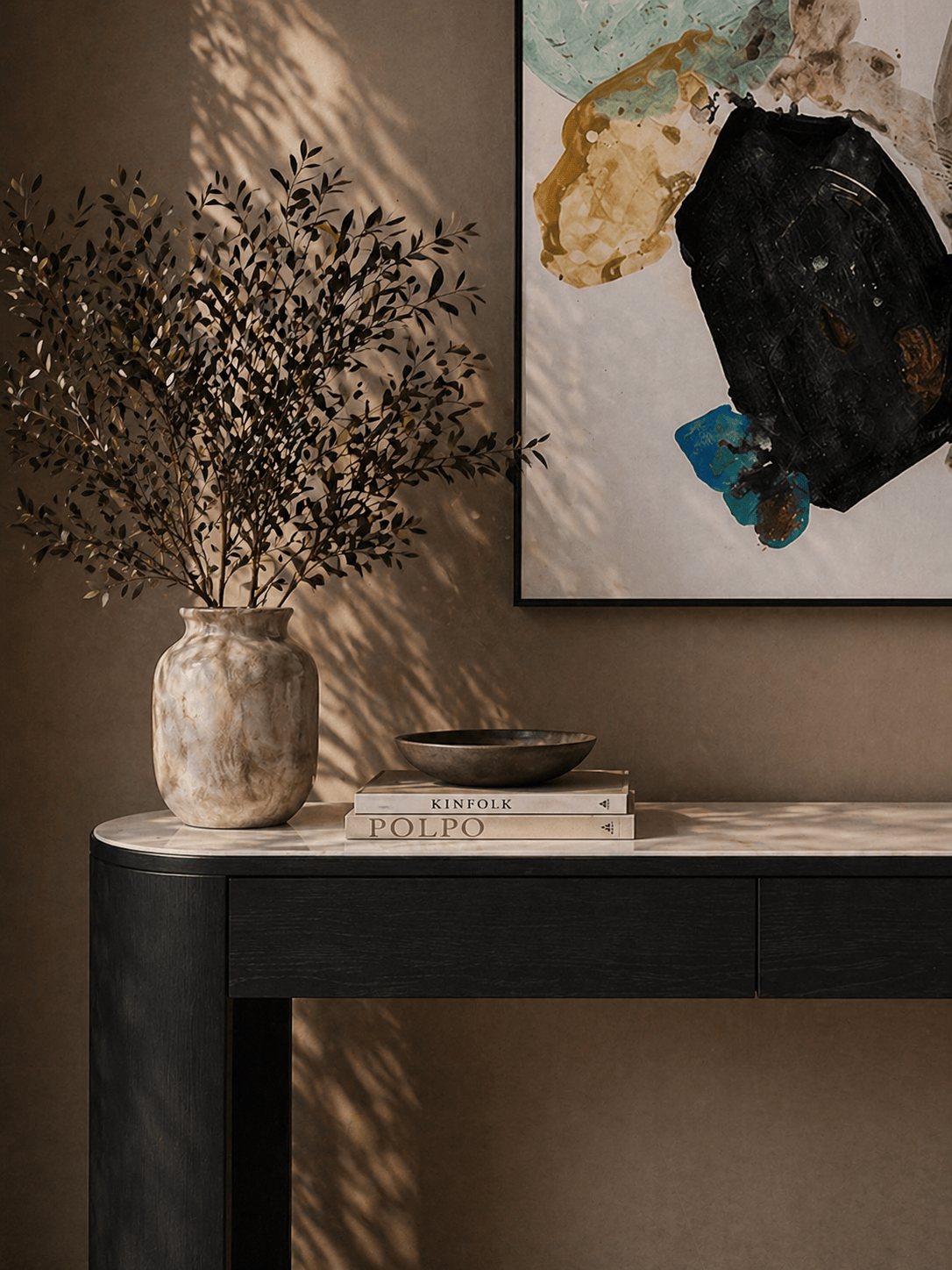 Tommy Franks Living Oakura Console - Black Oak House of Isabella UK
