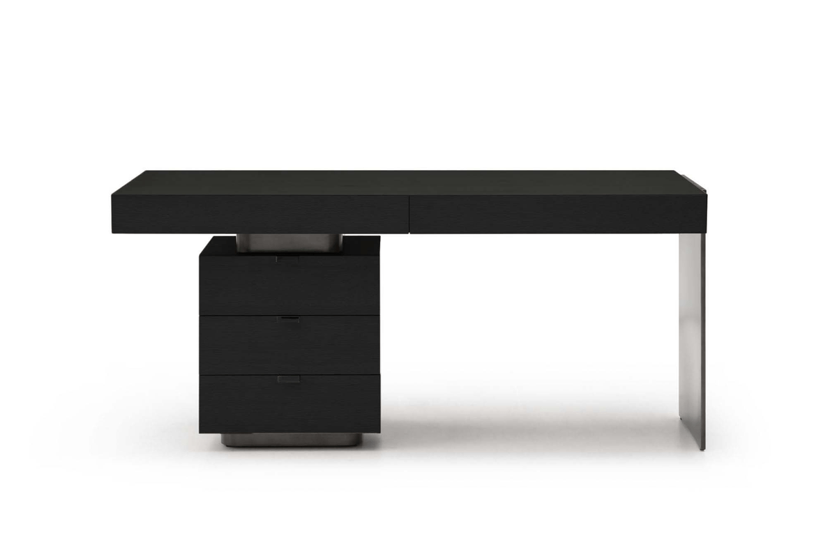 Oston Desk - Smoke Oak - Left Hand Drawers.