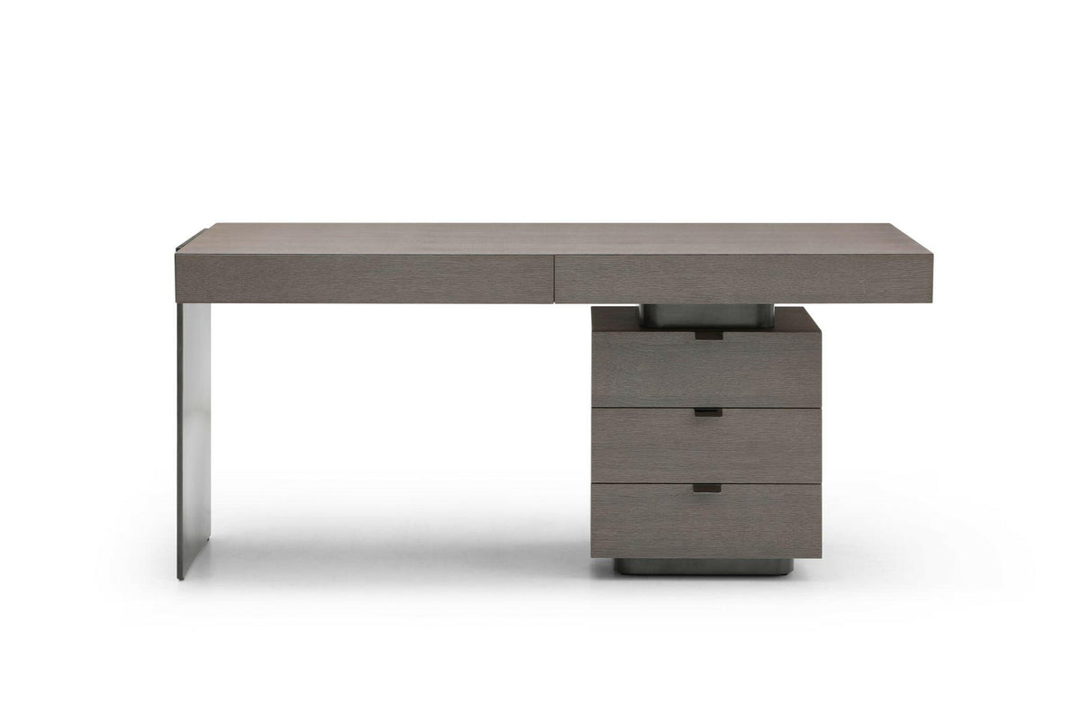 Oston Office Desk - Grey - Right Hand Drawers.