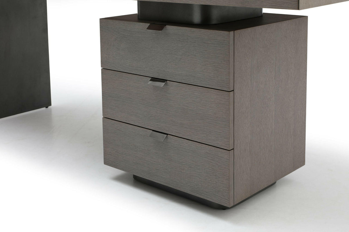 Oston Office Desk - Grey - Right Hand Drawers.