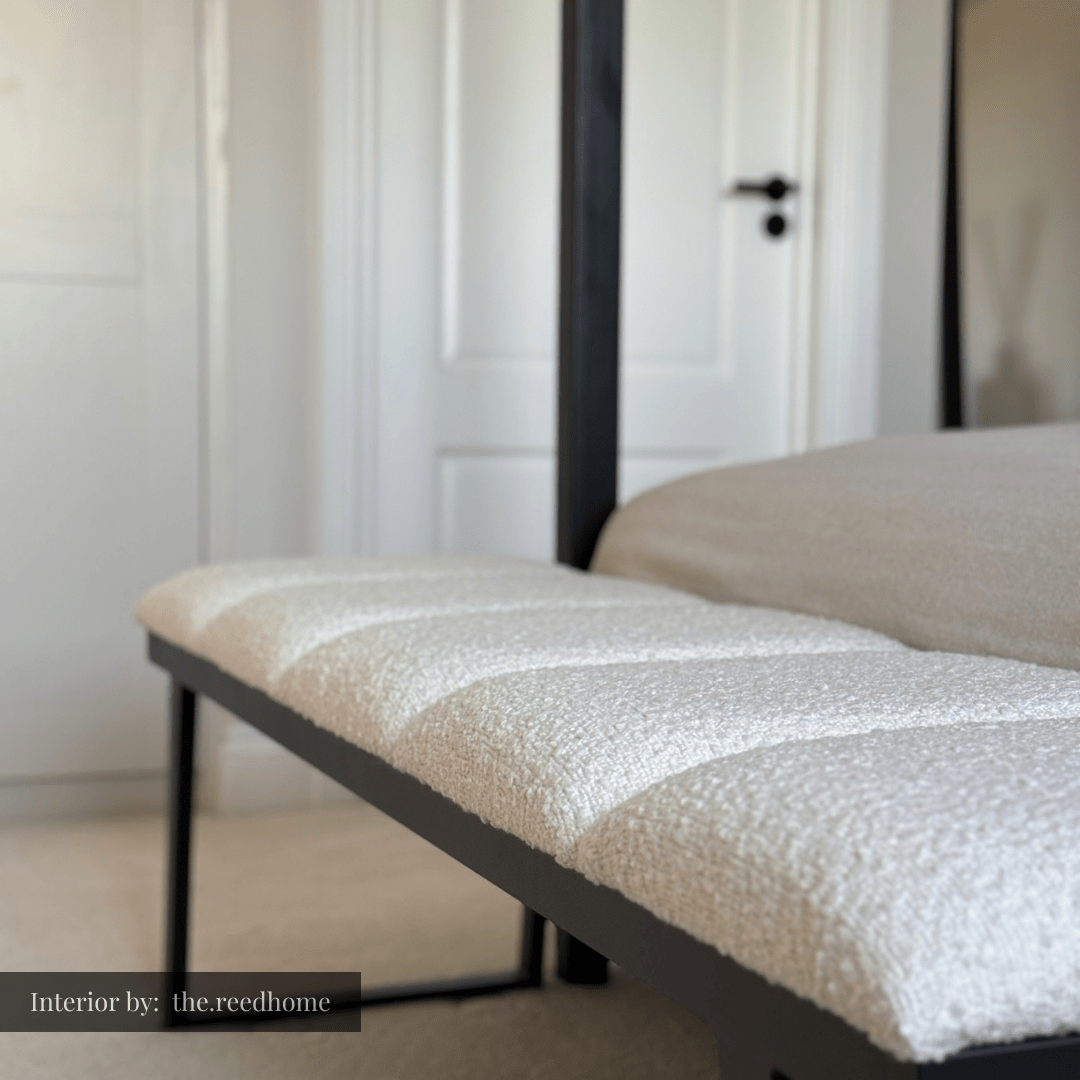 Ponce Bench - Chex Polar Bouclé.