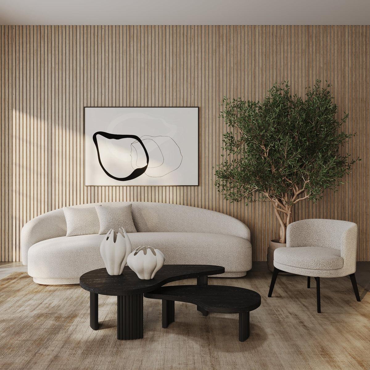 Preston Lounge Chair - Bouclé Steam.