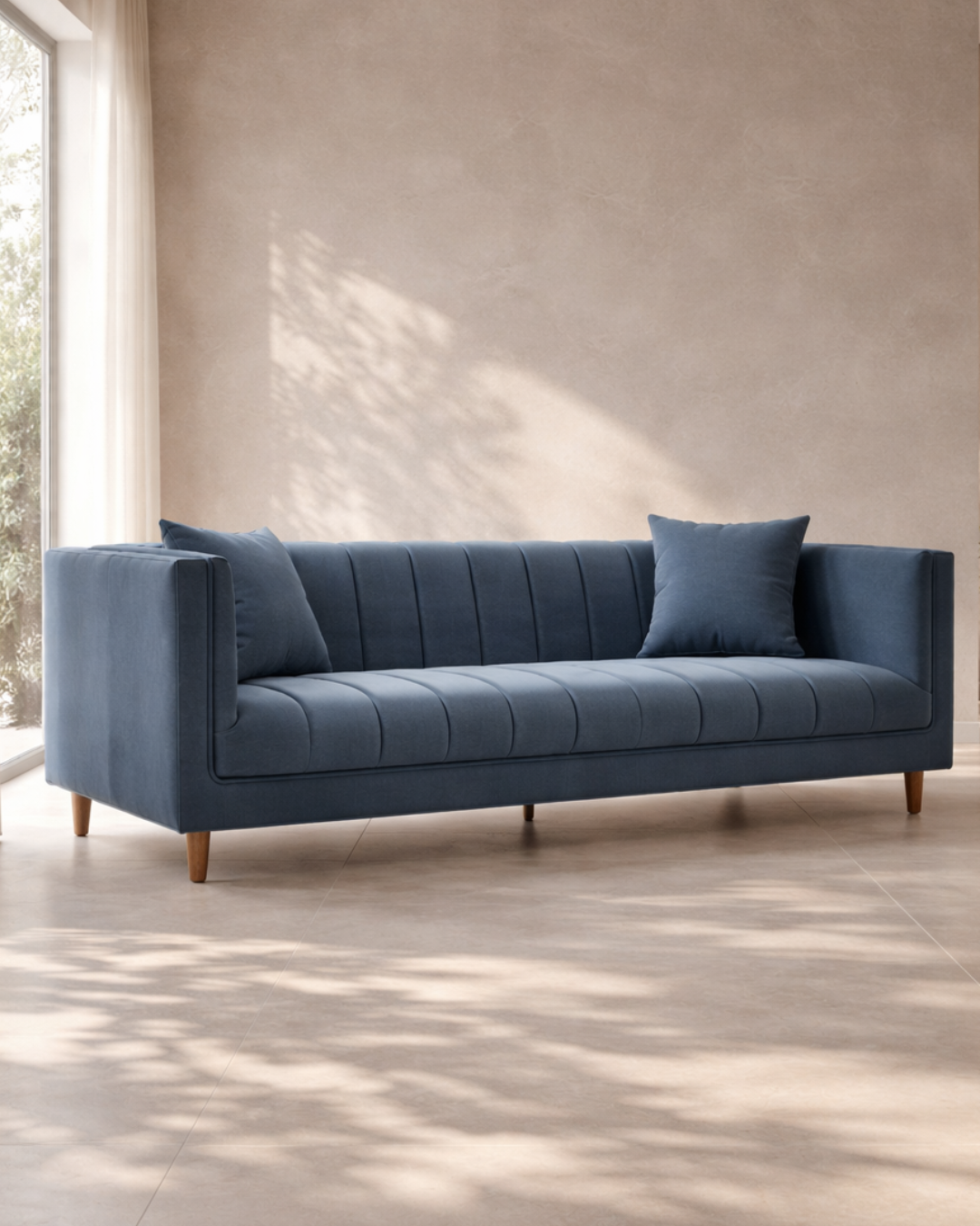 Tommy Franks Living Regency 3-Seater Sofa - Nappa Midnight Blue House of Isabella UK