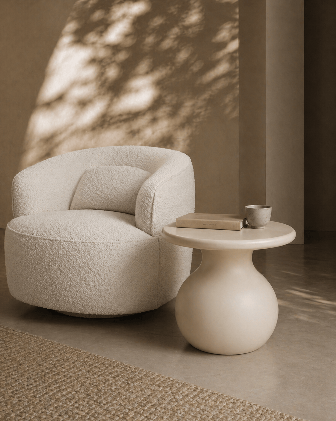 Tommy Franks Living Rolo Side Table - Matte Beige House of Isabella UK
