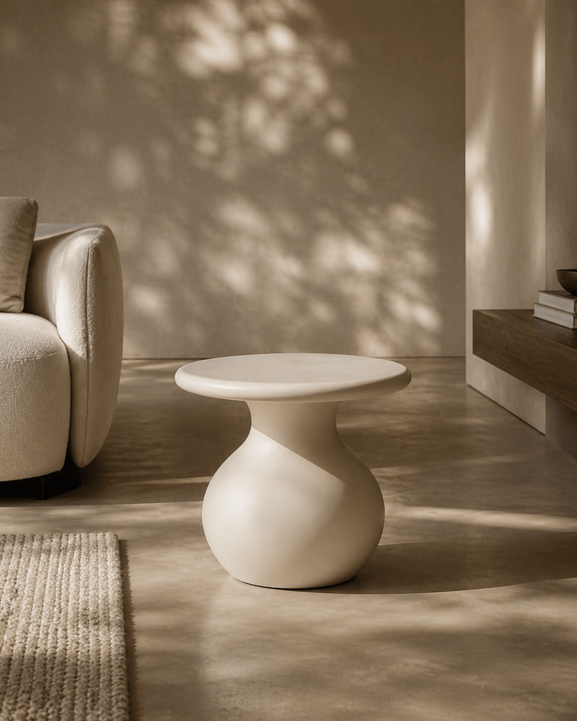 Tommy Franks Living Rolo Side Table - Matte Beige House of Isabella UK