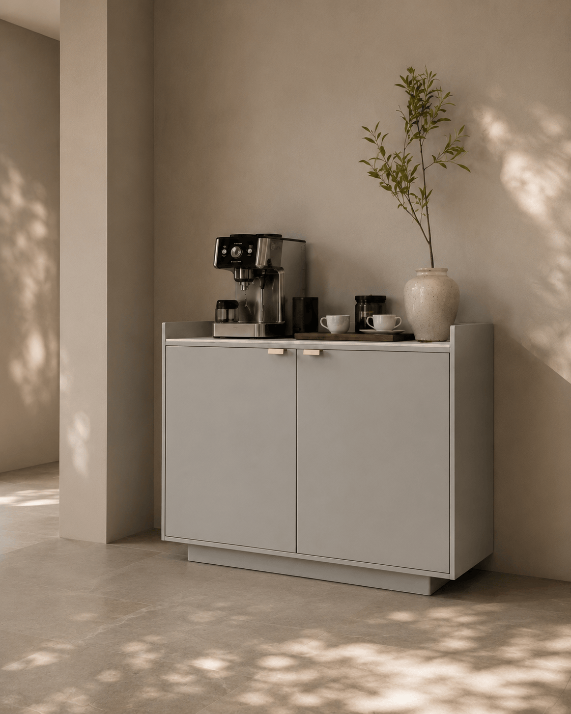 Tommy Franks Living Saviour Buffet - Matte Beige - 2 Door House of Isabella UK