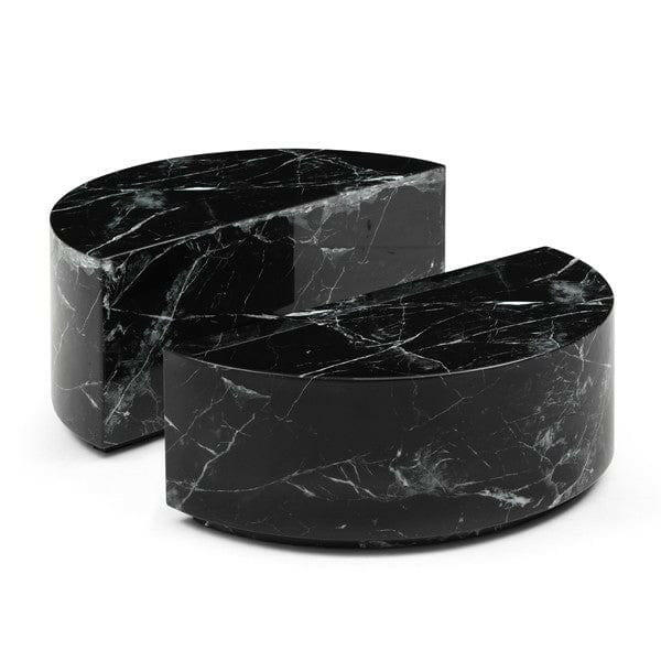Titan Black Marble 2 Piece Coffee Table.
