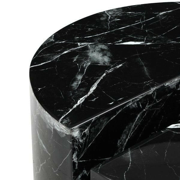 Titan Black Marble 2 Piece Coffee Table.