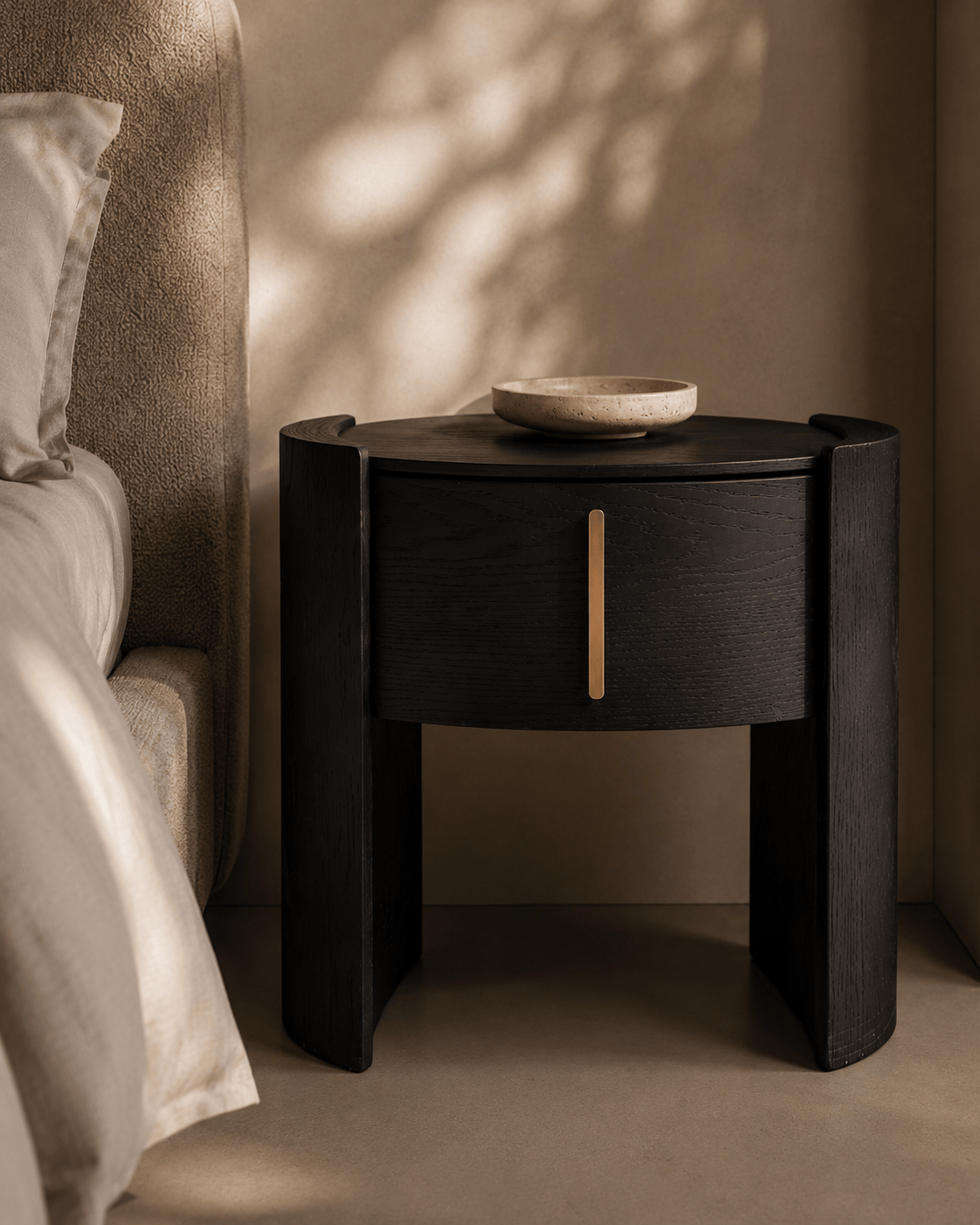 Tommy Franks Living Tulume Bedside - Matt Black Oak House of Isabella UK