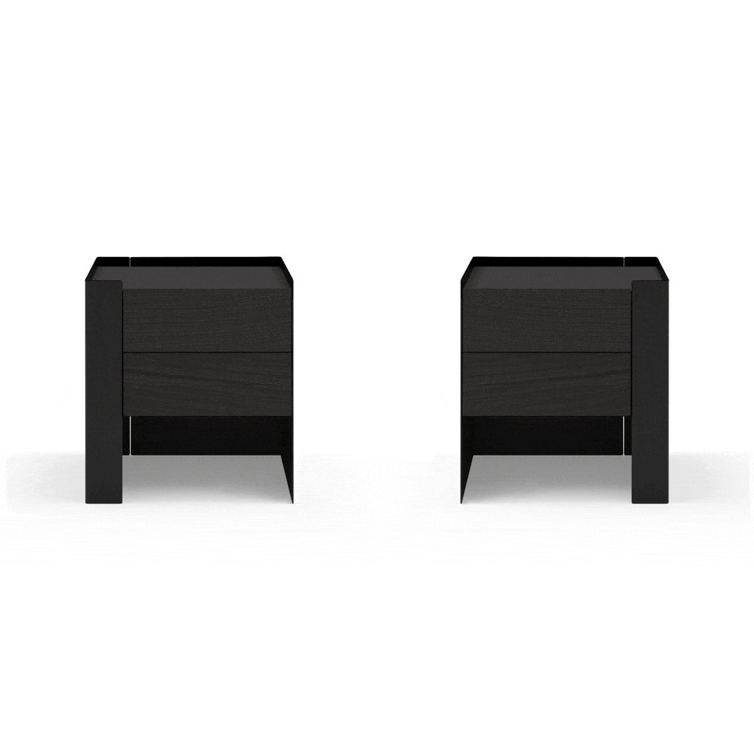Tunica Bedside Table - Black Oak - Pair.