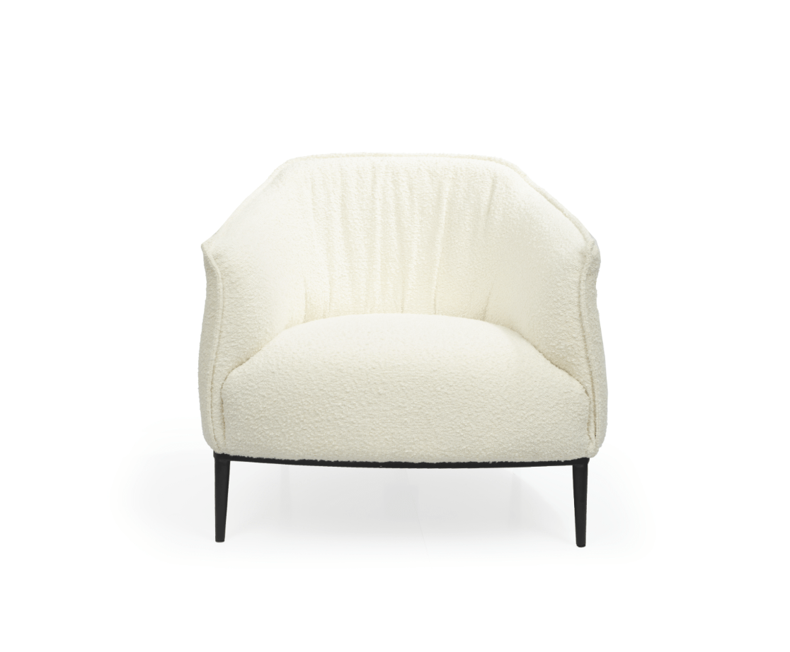 Tommy Franks Living Tyrone Lounge Chair - Chex Bouclé Polar House of Isabella UK