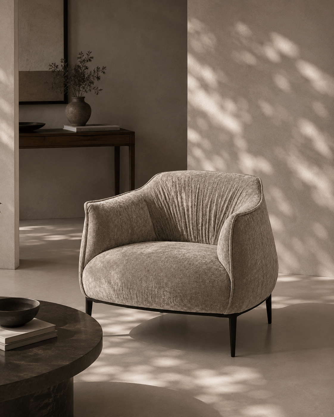Tommy Franks Living Tyrone Lounge Chair - Gisele Olive House of Isabella UK