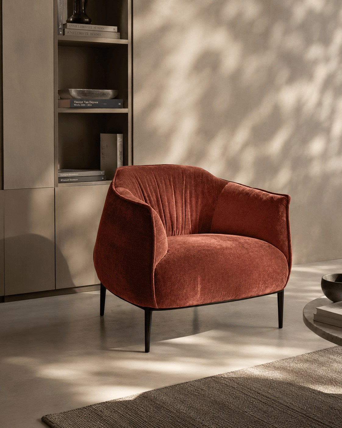 Tommy Franks Living Tyrone Lounge Chair - Rust House of Isabella UK