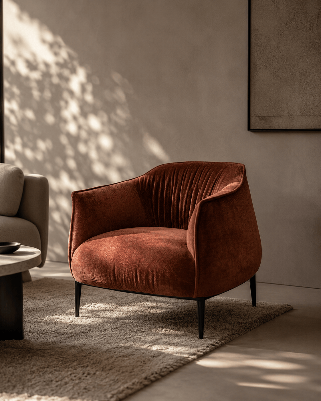 Tommy Franks Living Tyrone Lounge Chair - Rust House of Isabella UK