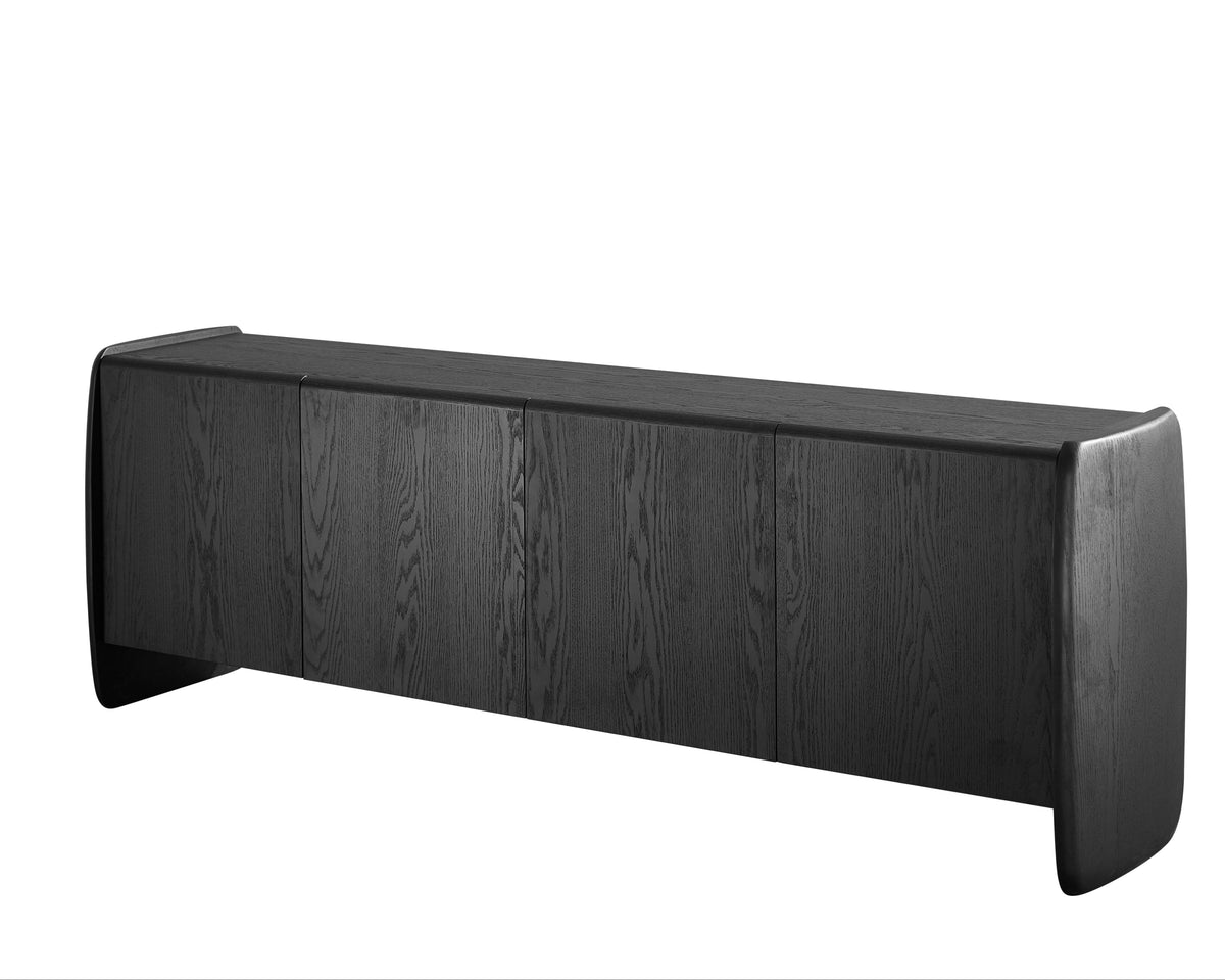 Tommy Franks Living Underline Buffet - Black Oak - 4 Door House of Isabella UK