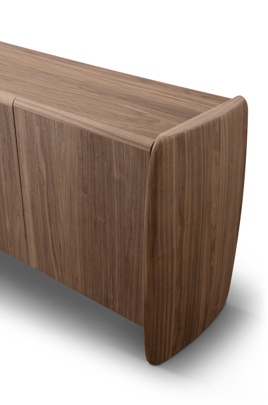 Tommy Franks Living Underline Buffet - Light Walnut - 4 Door House of Isabella UK