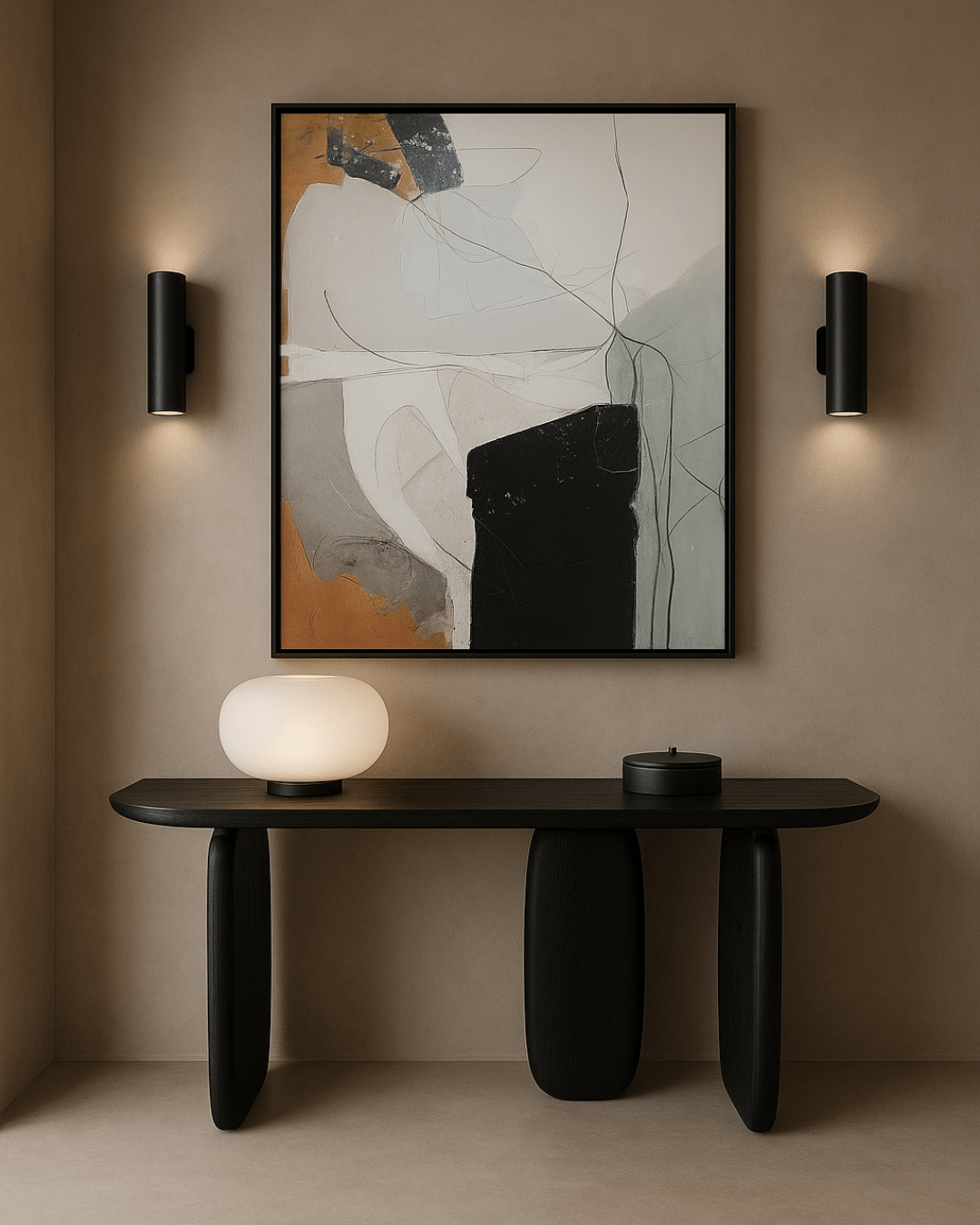 Tommy Franks Living Underline Console Table - Black Oak House of Isabella UK