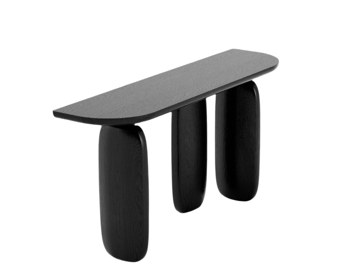 Tommy Franks Living Underline Console Table - Black Oak House of Isabella UK