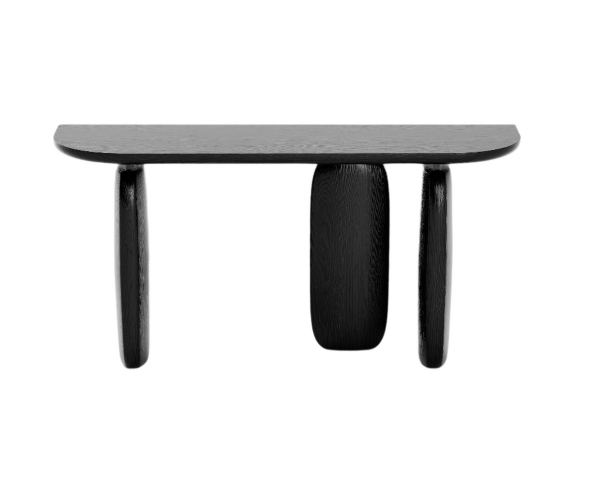 Tommy Franks Living Underline Console Table - Black Oak House of Isabella UK