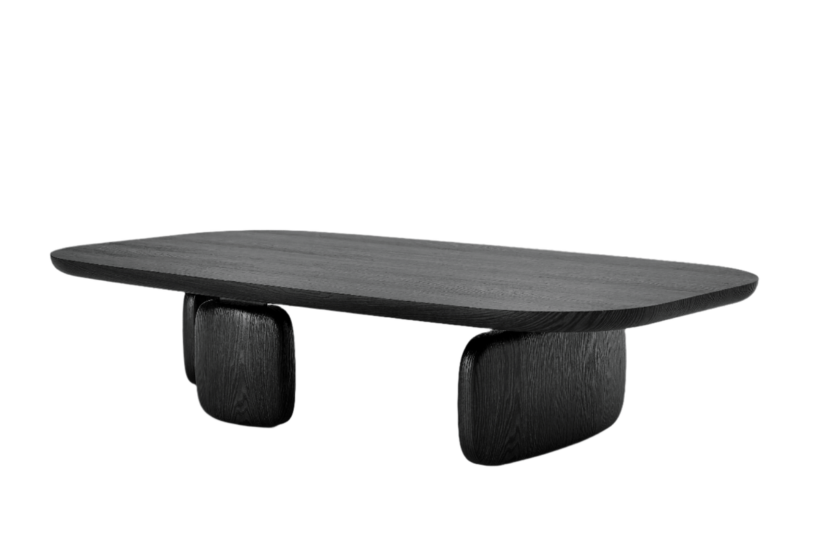 Tommy Franks Living Underline Oval Coffee Table - Black Oak House of Isabella UK
