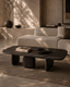 Tommy Franks Living Underline Oval Coffee Table - Black Oak House of Isabella UK