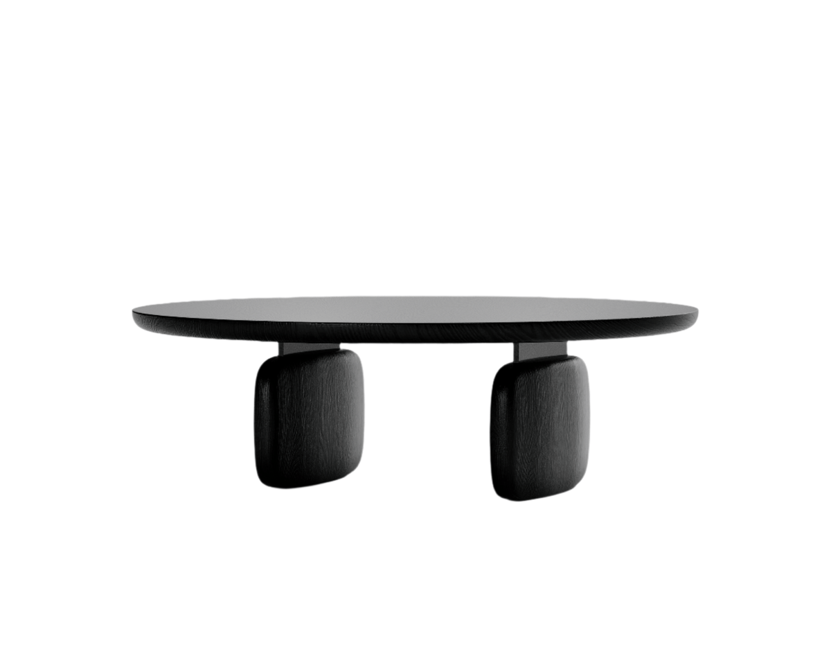 Tommy Franks Living Underline Round Coffee Table - Black Oak House of Isabella UK