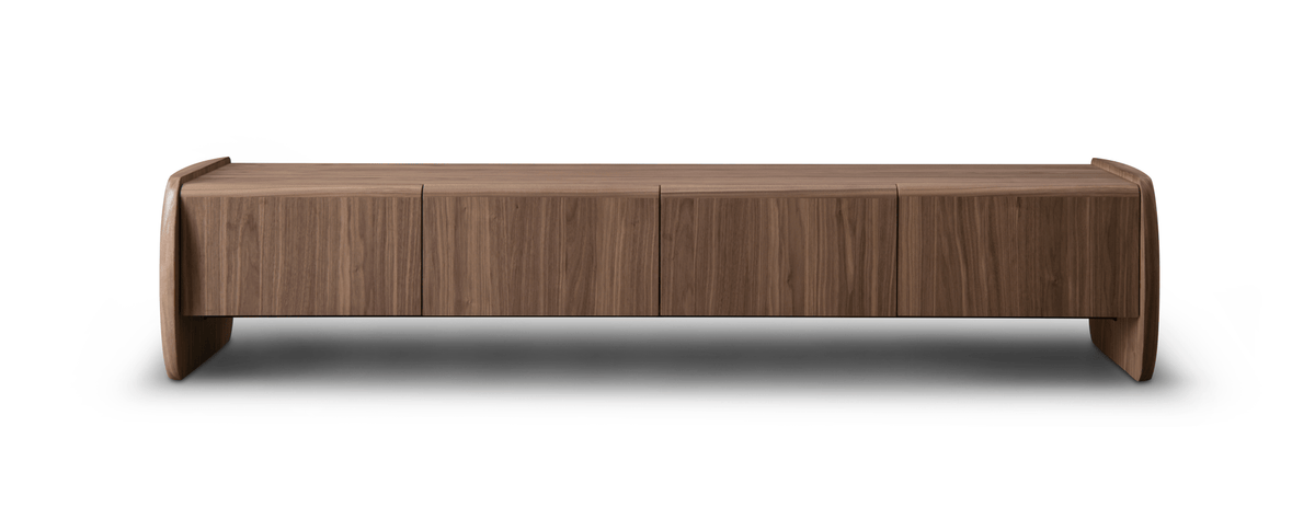 Tommy Franks Living Underline Tv Unit - Light Walnut House of Isabella UK
