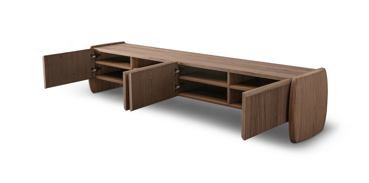 Tommy Franks Living Underline Tv Unit - Light Walnut House of Isabella UK