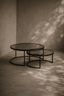 Tommy Franks Living Wheel Coffee Table - Large - Glass House of Isabella UK