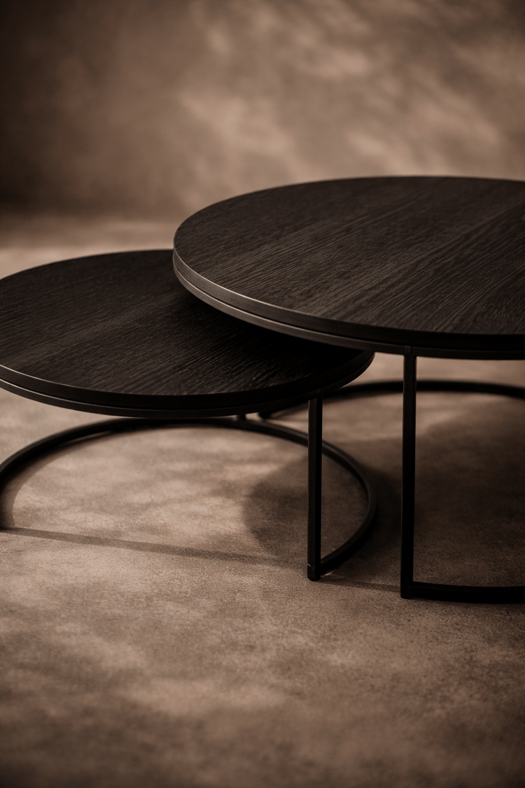Tommy Franks Living Wheel Coffee Table - Small - Black Oak House of Isabella UK