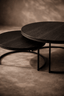 Tommy Franks Living Wheel Coffee Table - Small - Black Oak House of Isabella UK