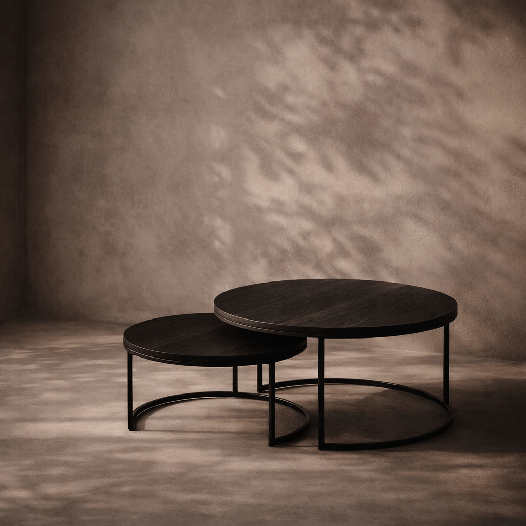 Tommy Franks Living Wheel Coffee Table - Small - Black Oak House of Isabella UK