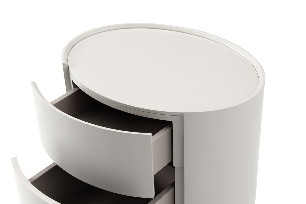 Tommy Franks Ming Bedside Table - Matte Beige House of Isabella UK