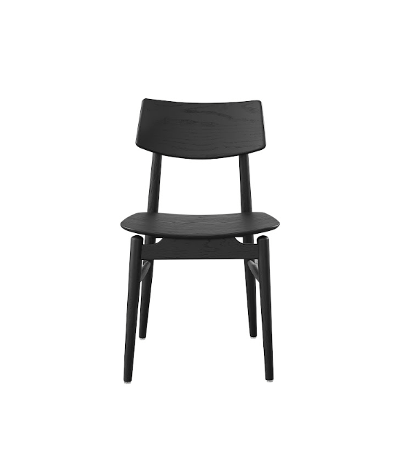 Tommy Franks Mono Solid Oak Dining Chair - Matte Black House of Isabella UK
