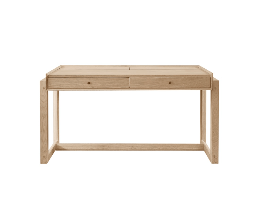 Tommy Franks Offset Solid Oak Desk - Natural House of Isabella UK