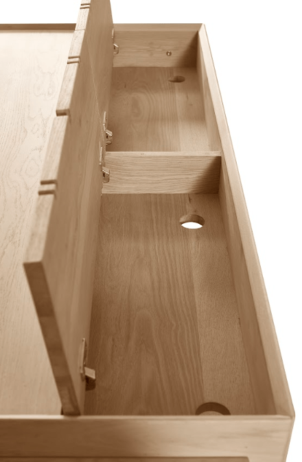 Tommy Franks Offset Solid Oak Desk - Natural House of Isabella UK