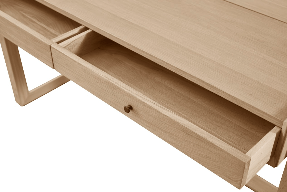 Tommy Franks Offset Solid Oak Desk - Natural House of Isabella UK