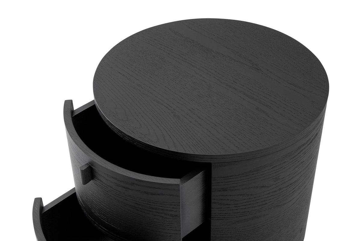 Tommy Franks Sims Bedside Table - Smoak Oak House of Isabella UK