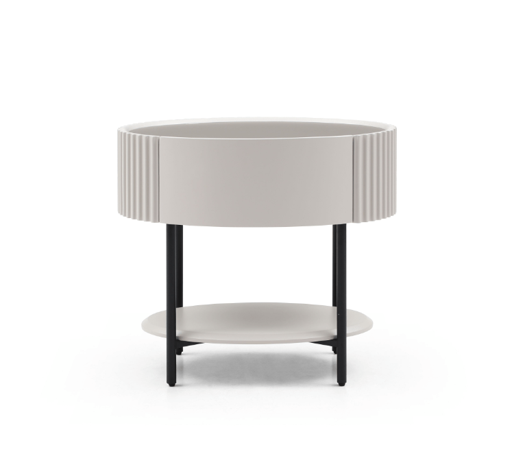 Avola Bedside Table - Matte Beige.