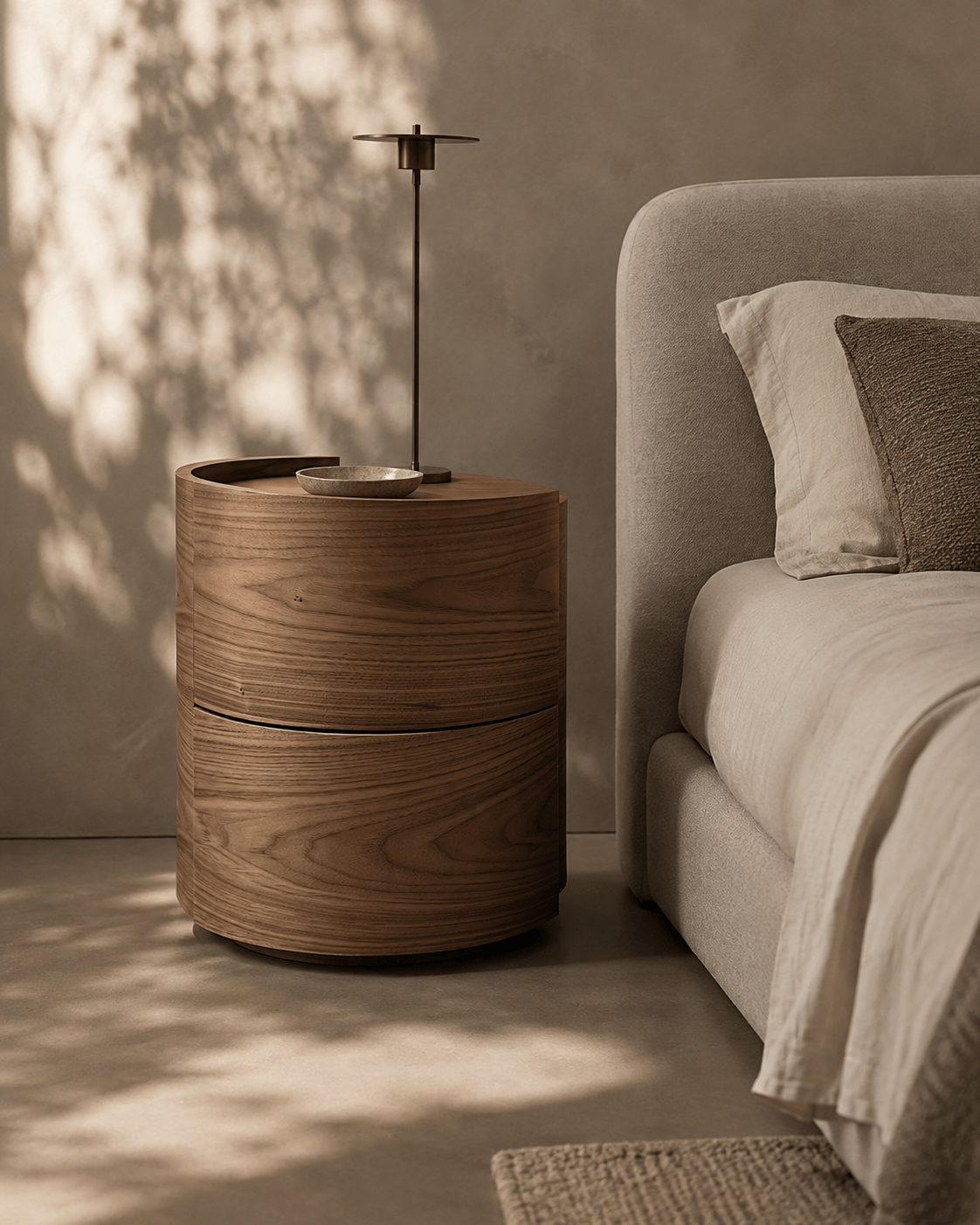 Tommy Franks Sleeping Dexter Bedside Table - Walnut - Pair House of Isabella UK
