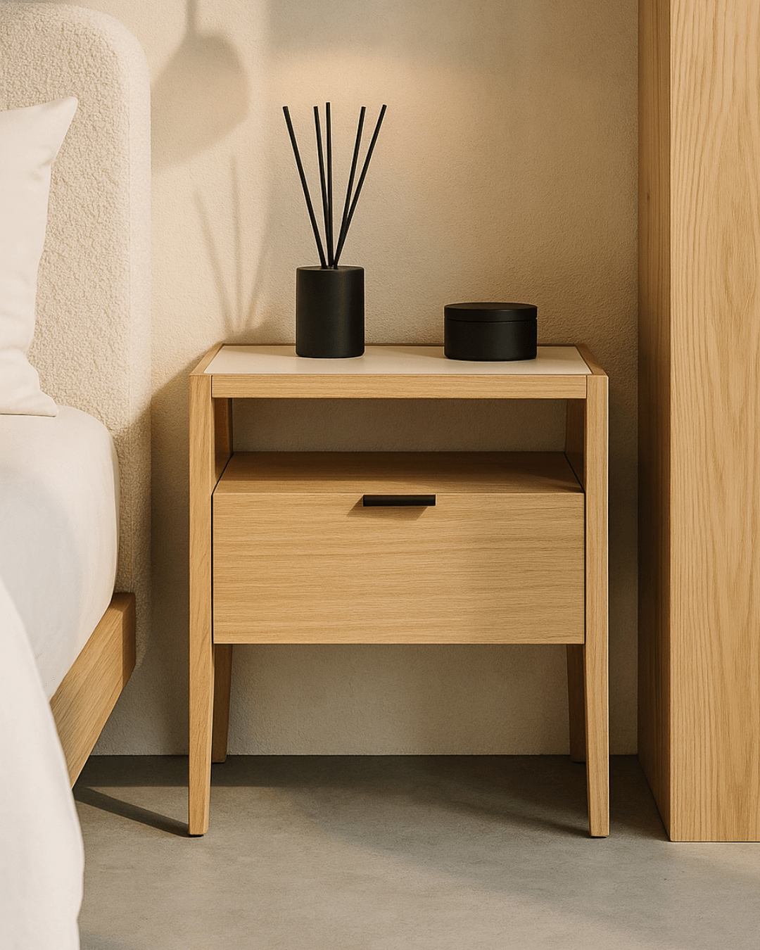 Tommy Franks Sleeping Grafiato Bedside Table - One Drawer House of Isabella UK