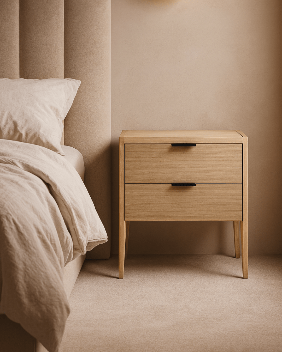 Tommy Franks Sleeping Grafiato Bedside Table - Two Drawer House of Isabella UK